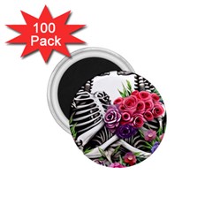 Gothic Floral Skeletons 1 75  Magnets (100 Pack)  by GardenOfOphir