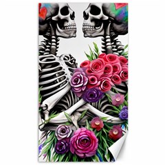 Gothic Floral Skeletons Canvas 40  X 72  by GardenOfOphir
