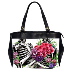 Gothic Floral Skeletons Oversize Office Handbag (2 Sides) by GardenOfOphir