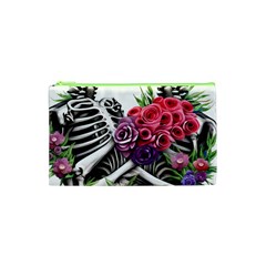 Gothic Floral Skeletons Cosmetic Bag (xs) by GardenOfOphir