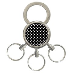 Black And White Polka Dots 3-ring Key Chain by GardenOfOphir