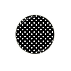 Black And White Polka Dots Hat Clip Ball Marker (4 Pack) by GardenOfOphir