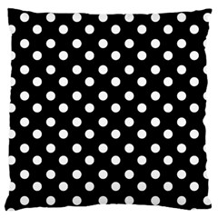 Black And White Polka Dots Large Cushion Case (two Sides) by GardenOfOphir