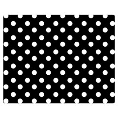 Black And White Polka Dots Premium Plush Fleece Blanket (medium) by GardenOfOphir