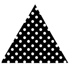 Black And White Polka Dots Wooden Puzzle Triangle by GardenOfOphir