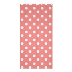 Coral And White Polka Dots Shower Curtain 36  X 72  (stall)  by GardenOfOphir