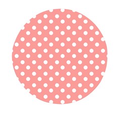 Coral And White Polka Dots Mini Round Pill Box (pack Of 5) by GardenOfOphir