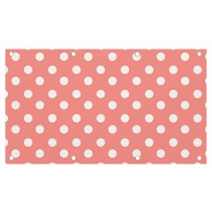 Coral And White Polka Dots Banner And Sign 7  X 4  by GardenOfOphir