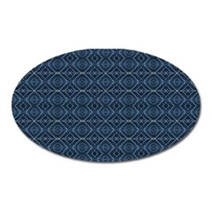 Blue Diamonds Motif Fancy Pattern Design Oval Magnet by dflcprintsclothing