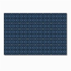 Blue Diamonds Motif Fancy Pattern Design Postcard 4 x 6  (pkg Of 10) by dflcprintsclothing