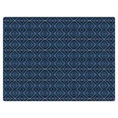 Blue Diamonds Motif Fancy Pattern Design One Side Premium Plush Fleece Blanket (extra Small) by dflcprintsclothing