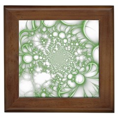 Green Abstract Fractal Background Texture Framed Tile