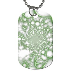 Green Abstract Fractal Background Texture Dog Tag (one Side)