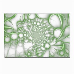 Green Abstract Fractal Background Texture Postcard 4 x 6  (pkg Of 10) by Ravend