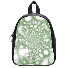 Green Abstract Fractal Background Texture School Bag (small)