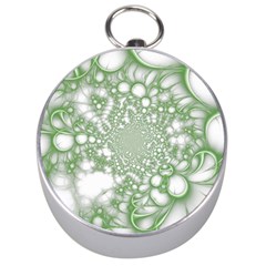 Green Abstract Fractal Background Texture Silver Compasses