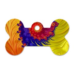 Fractal Spiral Bright Colors Dog Tag Bone (one Side)