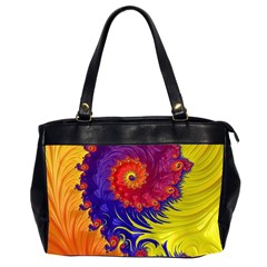 Fractal Spiral Bright Colors Oversize Office Handbag (2 Sides)