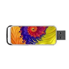 Fractal Spiral Bright Colors Portable Usb Flash (one Side)