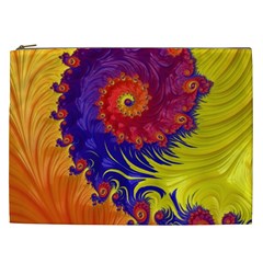 Fractal Spiral Bright Colors Cosmetic Bag (xxl)