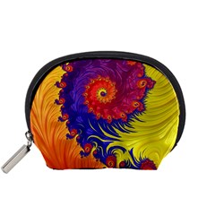 Fractal Spiral Bright Colors Accessory Pouch (small)