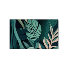 Green Nature Bohemian Painting Leaves Foliage Sticker (rectangular) by Ravend