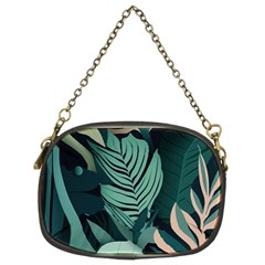 Green Nature Bohemian Painting Leaves Foliage Chain Purse (two Sides)
