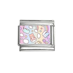 Pusheen Carebears Bears Cat Colorful Cute Pastel Pattern Italian Charm (9mm) by Sapixe