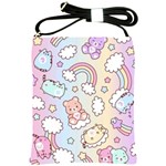 Pusheen Carebears Bears Cat Colorful Cute Pastel Pattern Shoulder Sling Bag Front