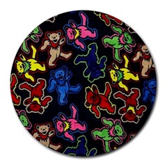 Bears Colors Dead Head Deadhead Grateful Dead Round Mousepad by Sapixe