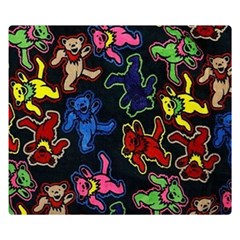 Bears Colors Dead Head Deadhead Grateful Dead One Side Premium Plush Fleece Blanket (small)