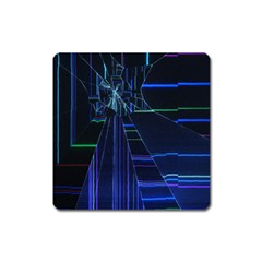 Screen Glitch Broken  Crack  Fracture  Glass Pattern Square Magnet by Sapixe