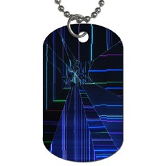 Screen Glitch Broken  Crack  Fracture  Glass Pattern Dog Tag (two Sides)