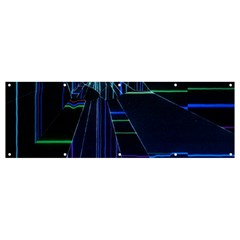 Screen Glitch Broken  Crack  Fracture  Glass Pattern Banner And Sign 12  X 4 