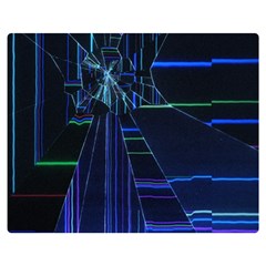 Screen Glitch Broken  Crack  Fracture  Glass Pattern One Side Premium Plush Fleece Blanket (medium)