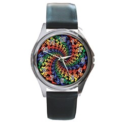 Deadhead Bears Band  Colorsdead Head Grateful Dead Pattern Round Metal Watch