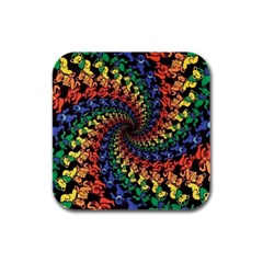 Deadhead Bears Band  Colorsdead Head Grateful Dead Pattern Rubber Square Coaster (4 pack)