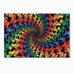 Deadhead Bears Band  Colorsdead Head Grateful Dead Pattern Postcards 5  X 7  (pkg Of 10)