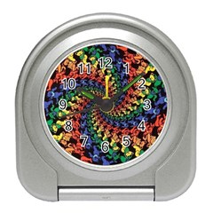 Deadhead Bears Band  Colorsdead Head Grateful Dead Pattern Travel Alarm Clock