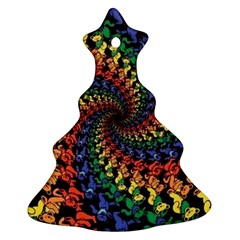 Deadhead Bears Band  Colorsdead Head Grateful Dead Pattern Christmas Tree Ornament (two Sides) by Sapixe