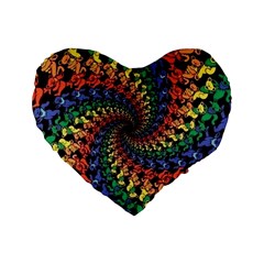 Deadhead Bears Band  Colorsdead Head Grateful Dead Pattern Standard 16  Premium Heart Shape Cushions