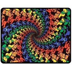 Deadhead Bears Band  Colorsdead Head Grateful Dead Pattern Fleece Blanket (medium) by Sapixe