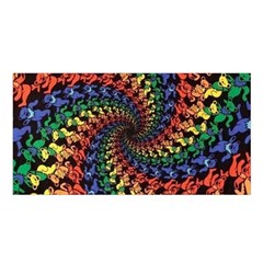 Deadhead Bears Band  Colorsdead Head Grateful Dead Pattern Satin Shawl 45  x 80 