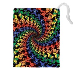 Deadhead Bears Band  Colorsdead Head Grateful Dead Pattern Drawstring Pouch (4XL)