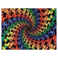 Deadhead Bears Band  Colorsdead Head Grateful Dead Pattern One Side Premium Plush Fleece Blanket (Extra Small)