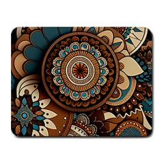 Bohemian Flair In Blue And Earthtones Small Mousepad by HWDesign