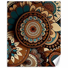 Bohemian Flair In Blue And Earthtones Canvas 16  X 20  by HWDesign
