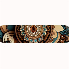 Bohemian Flair In Blue And Earthtones Large Bar Mat by HWDesign