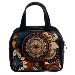 Bohemian Flair In Blue And Earthtones Classic Handbag (Two Sides)