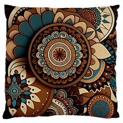 Bohemian Flair In Blue And Earthtones Standard Premium Plush Fleece Cushion Case (two Sides) by HWDesign